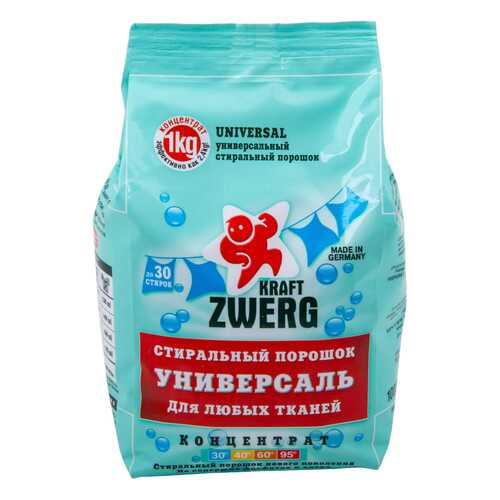 Универсальный стиральный порошок Kraft Zwerg концентрат 1 кг в Фамилия