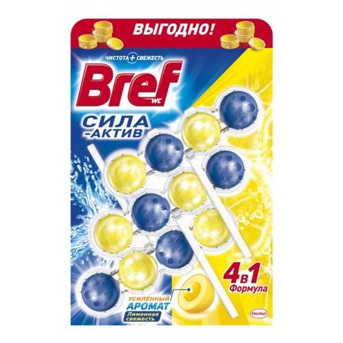 Блок для унитаза подвесной Bref сила-актив лимон 3*50 г в Фамилия