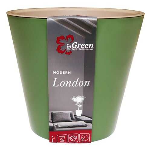 Горшок для цветов INGREEN London 12,6х11,3х12,6см, 1л оливковый в Фамилия