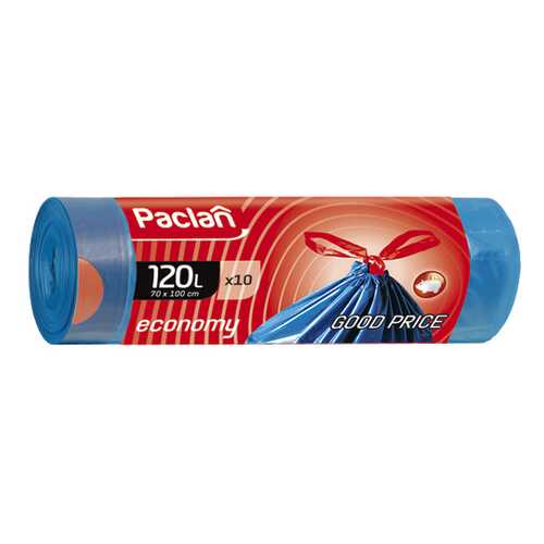 Мешок для мусора Paclan с завязками ЭКОНОМ 120 л 10 шт в Фамилия