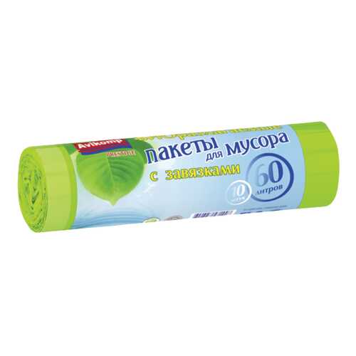 Пакеты Avikomp для мусора prestige биоразлагаемые с завязками рулон 10*60 л в Фамилия