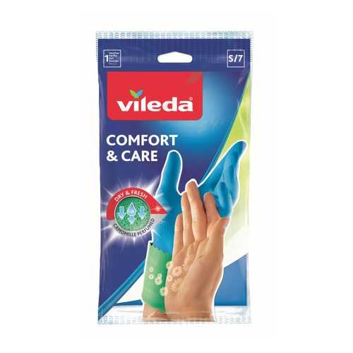 Перчатки для уборки Vileda Comfort & Care с кремом для чувствительной кожи рук размер S в Фамилия