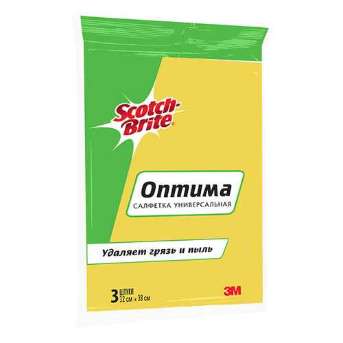 Салфетка 3M scotch-brite универсальная оптима 32 см х 38 см 3 штуки в упаковке в Фамилия