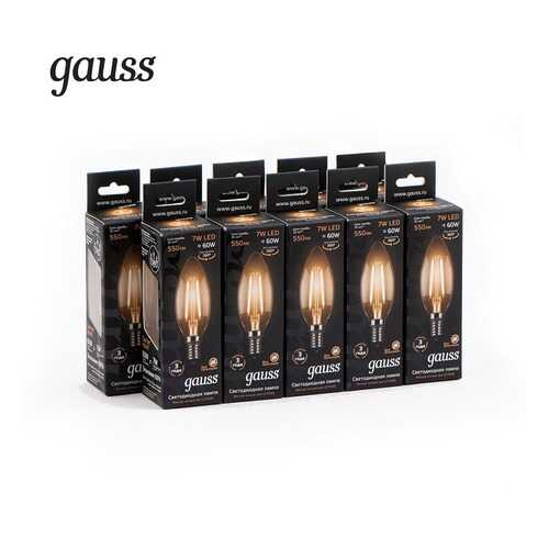 Комплект из 10 светодиодных ламп Gauss LED Filament Candle 7W E14 2700K 103801107 в Фамилия