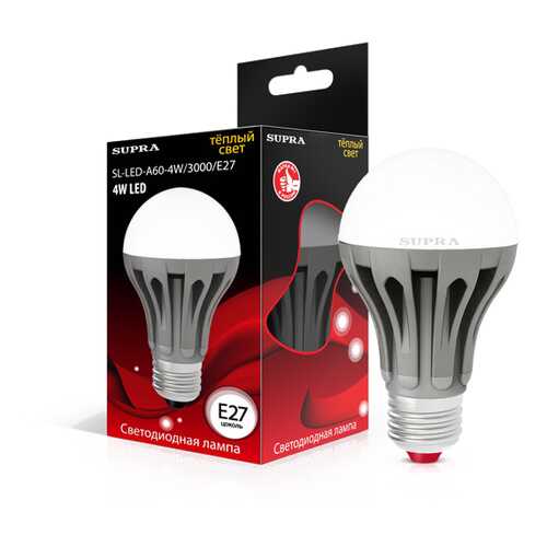 Лампа LED Supra SL-LED-A60-4W/3000/E27 в Фамилия