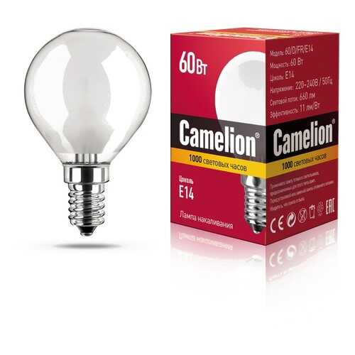 Лампа накаливания Camelion шар матовый 60W E14 в Фамилия