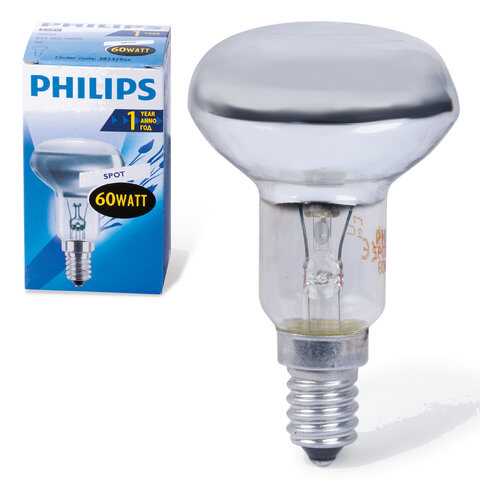 Лампа накаливания PHILIPS Spot NR50 60W E14 30° в Фамилия