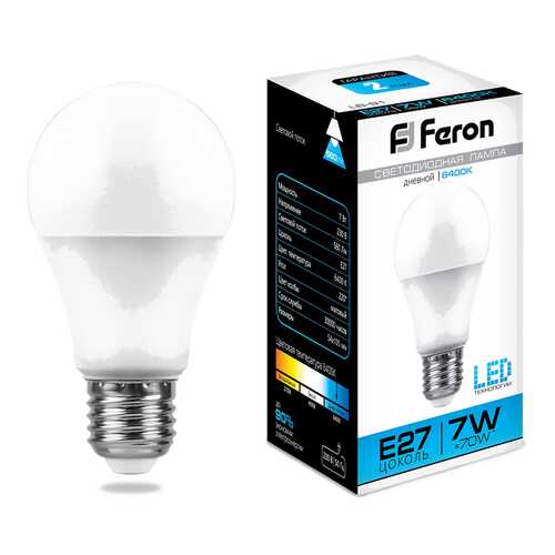 Лампа светодиодная Feron LB-92 7W E27 6400K в Фамилия