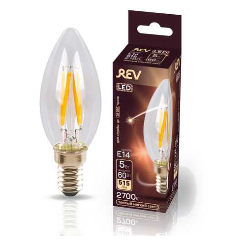 Лампа светодиодная FILAMENT свеча С37 E14 5W, 2700K, DECO Premium, теплый свет в Фамилия