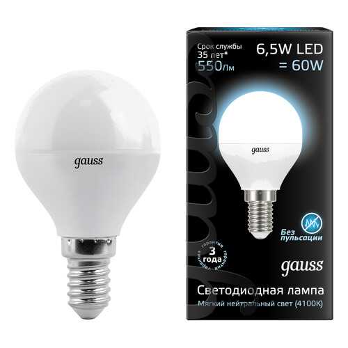 Лампочка Gauss LED Globe 6.5 Вт Светодиодная в Фамилия