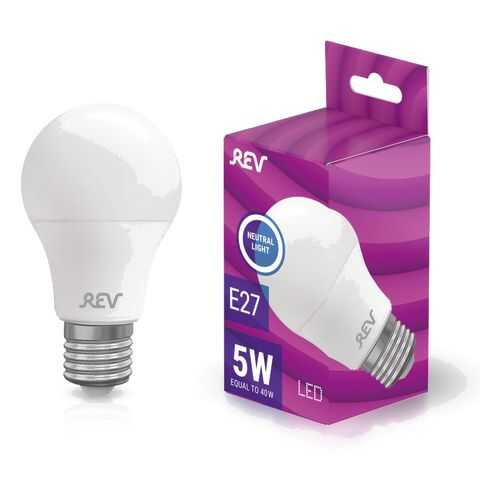Лампочка светодиодная LED, груша Е27 5W 4000K холодный свет в Фамилия
