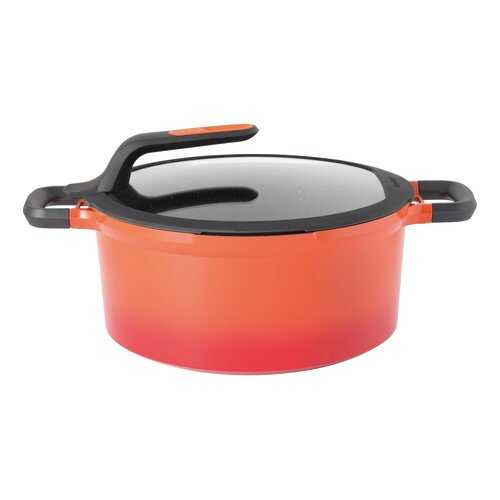 Кастрюля с крышкой 28см 7,3л Gem red в Фамилия