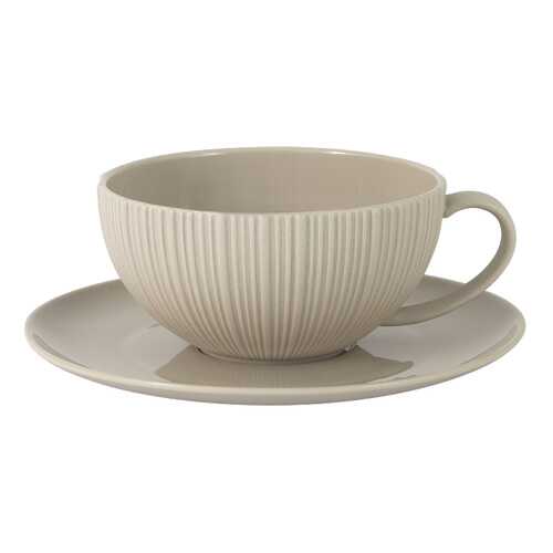 Чашка с блюдцем Cocoa & Caramel 200 мл бежевая Home & Style 58207 в Фамилия
