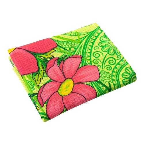 Полотенце кухонное вафельное в клеточку Verona Flowers, 60x35, зеленый в Фамилия